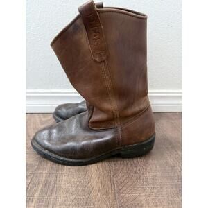 Red Wing Mens Boots 1114 Pecos Vibram Brown Leather Size US 8.5 D